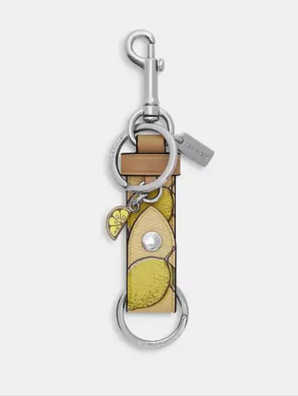 Coach Trigger Snap Bag Charm Lemon Print